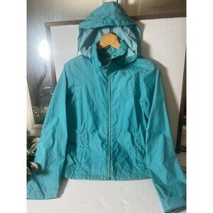 Columbia Teal Switchback II Rain Hooded Full Zip Packable Jacket Women's Small